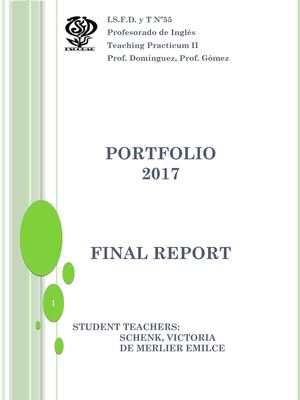 Portfolio Teaching Practicum II