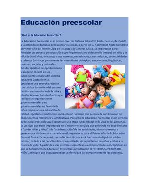LA EDUCACION PREESCOLAR
