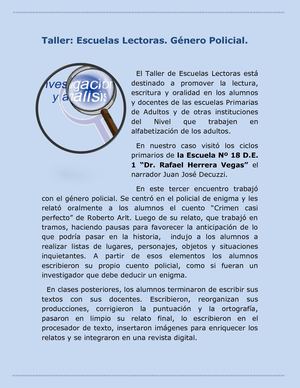 Taller de Cuento Policial.