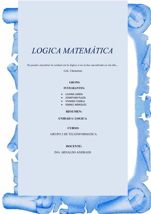 Resumen Unidad 1 Logica