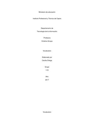 Vocabulario De Cecilia