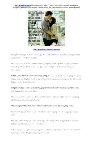 Kata Kata Super Romantis Paling Menyentuh Hati