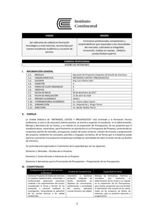 I05AN1 2018- Metrados, Costos Y Presupuestos