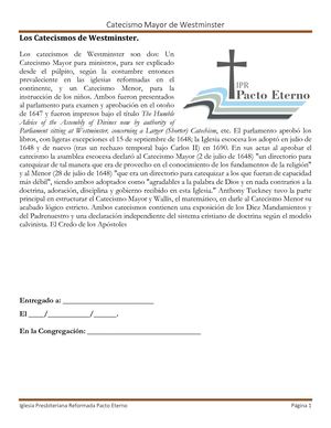 Catecismo Mayor De Westminster