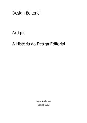 Artigo: A História Do Design Editorial