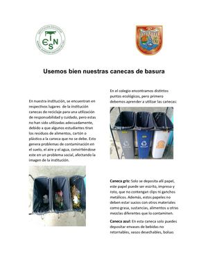 Uso De Canecas De Basura