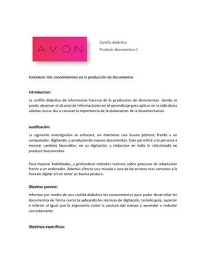 Cartilla Avon Producir Documentos Ultima 1