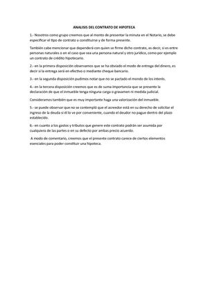 Analisis Del Contrato De Hipoteca