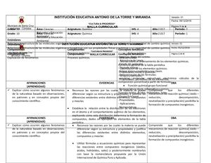 Mallas De Quimica 10 Y 11