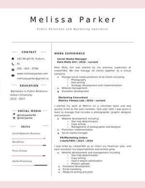 Melissa Parker Resume