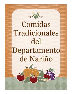Comidas Tradicionales Del Departamento De Nariño