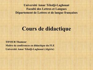 Cours De Didactique