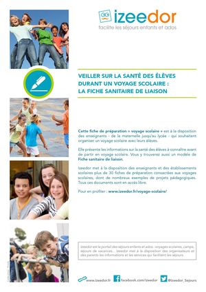 Santé des élèves et voyage scolaire – Fiche Sanitaire de Liaison