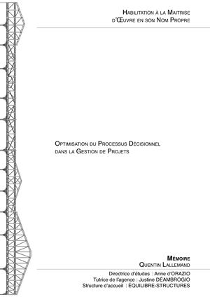 Quentin Lallemand Optimisation Des Processus Decisionnel Dans La Gestion De Projet