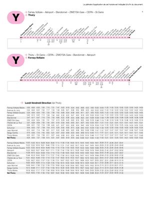TPG horaires ligne Y