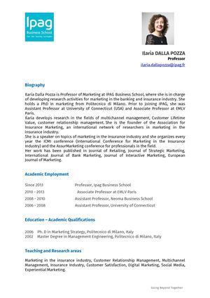 DALLA POZZA Ilaria CV Website