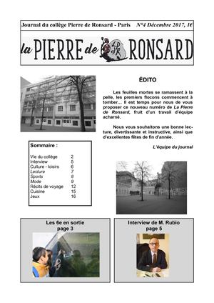 La Pierre de Ronsard N°4 - Décembre 2017