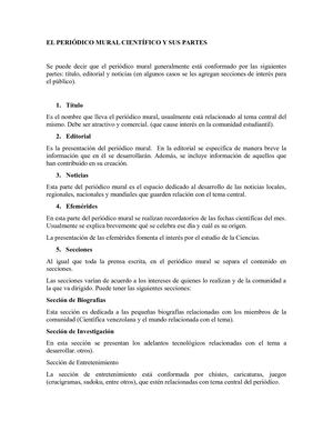 El Periódico Mural Científico Y Sus Partes