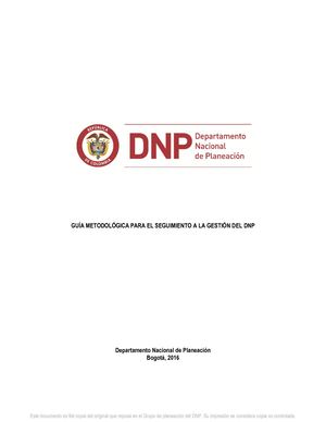 Guia Metodologica Para El Seguimiento A La Gestion