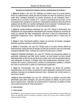 6 1 Respostas Exercicios Crimes Contra A Administração Pública