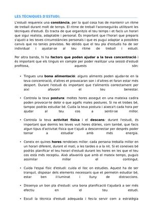 Les Tècniques D'estudi