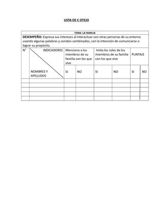 Lista De Cotejo