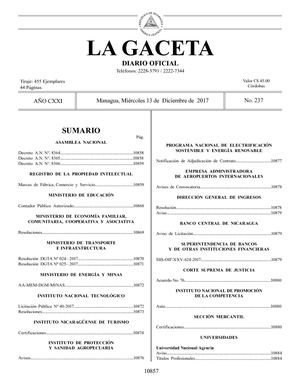 Gaceta No 237 Miércoles 13 De Diciembre De 2017
