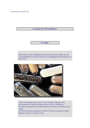 Le Sable de Fontainebleau