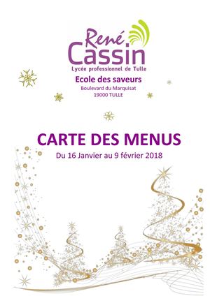 Carte Des Menus Janv A Fev 2018