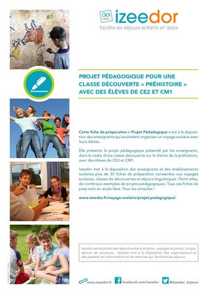 Projet Pedagogique Classe Decouverte Prehistoire