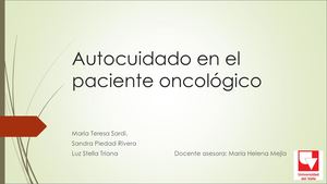 Autocuidado En Paciente Oncologico Ppt
