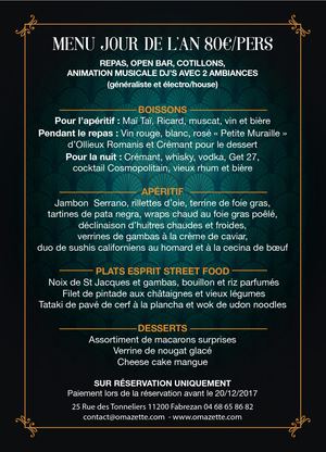 REVEILLON DE LA SAINT SYLVESTRE - O MAZETTE - FABREZAN