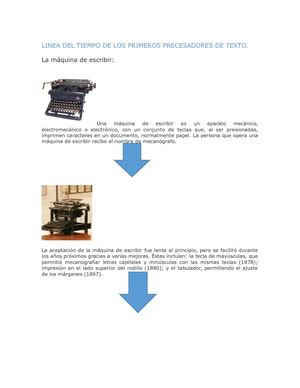 Linea Del Tiempo De Los Primeros Precesadores De Texto