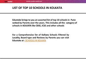 List Of Top 10 Schools In Kolkata