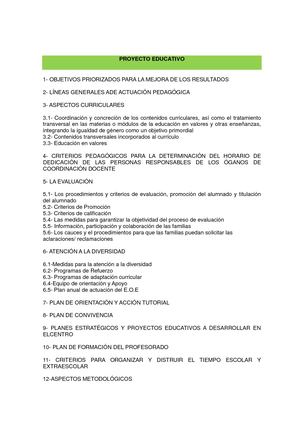 CEIP La Unión: Proyecto Educativo 17/18