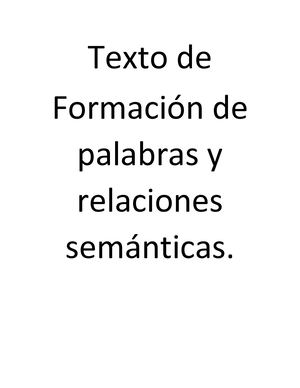 Texto De Formación De Palabras Y Campos Semanticos