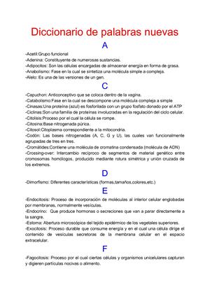 Diccionario De Palabras Nuevas