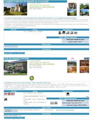 Locations Brissac Loire Aubance