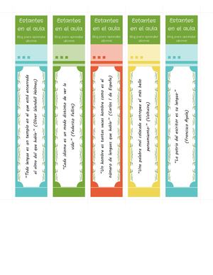 Separador "Estantes en el aula" con frases e idioms (I)