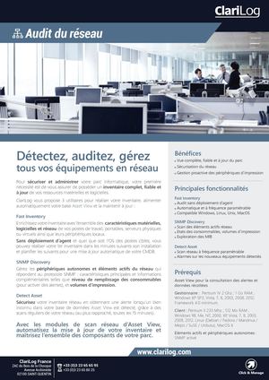 ClariLog Audit Du Reseau