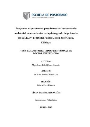 Programa Experimental