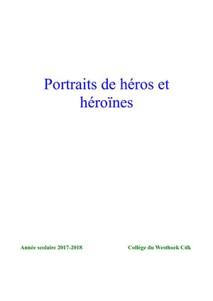 heros et heroines d'hier et d'aujourd'hui