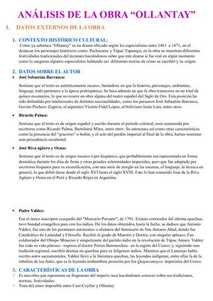 Análisis De Ollantay