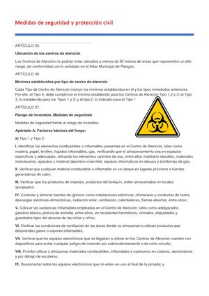 Medidas de seguridad y protección civil