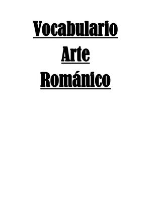 Arte románico vocabulario