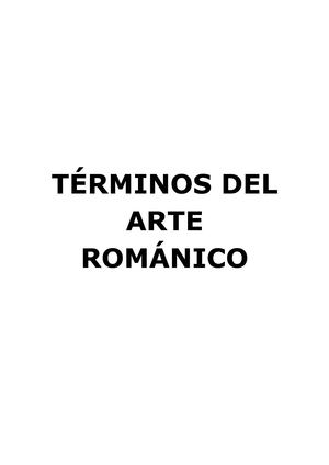 Términos Del Arte Románico