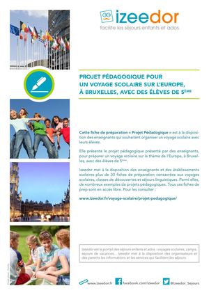 Projet pour voyage scolaire à Bruxelles sur Europe