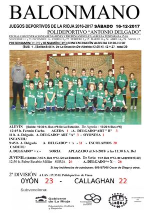 Jornada de BALONMANO -16-12-2017-