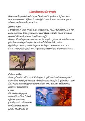 Classificazione Dei Draghi Di Idsyen Con Immagini Pdf
