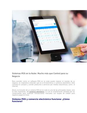 Sistemas POS en la Nube: Mucho más que Control para su Negocio